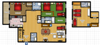 Duplex Riverview Apartment Floor plan