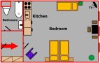 Studio apartment Prague center Floor plan