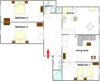 2 bathrooms apartment Prague Floor plan