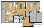 Apple room Prague center Floor plan