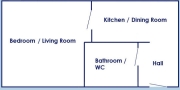 Romantic apartment Charles Bridge Floor plan