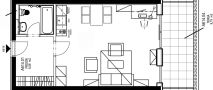 Junior studio Prague Zizkov Floor plan