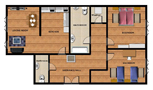 Comfortable accommodation Prague 5 Floor plan