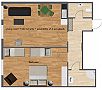 Akát apartments & pension - Apartmán s obývacím pokojem Floor plan