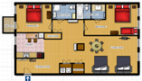 Your Apartments - Riverview Apartment 2B Floor plan