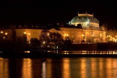 Prague National Theatre at night